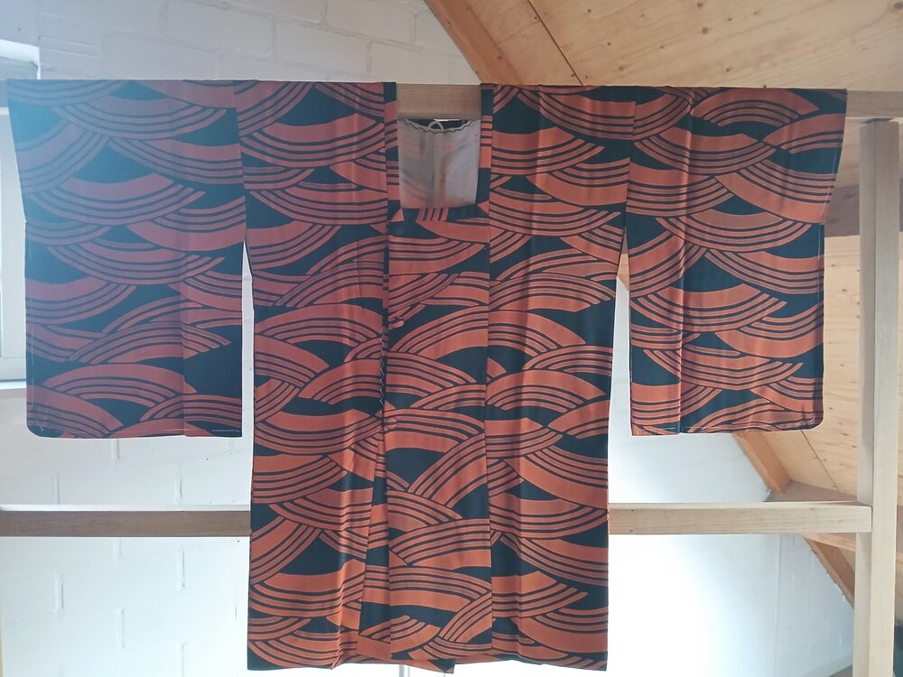 Traditionele Japanse Kimono haori jasje orange black