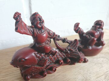 Japans vintage beeldje geluksgoden Ebisu en Daikoku