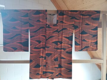 Traditionele Japanse Kimono haori jasje orange black