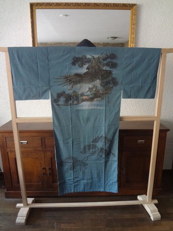  Traditionele Japanse Nagajuban Kimono blauw tori 