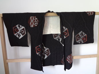 Traditionele japanse haori kimono jasje japans zwart zilver