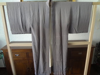 Vintage japanse nagajuban kimono grijs japans jasje showa