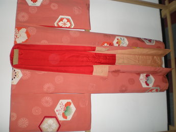 Traditionele Japanse Kimono Roze Bloemen Vintage Japan