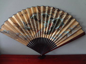 Japanse sensu/waaier woonaccesoire vintage japans draak