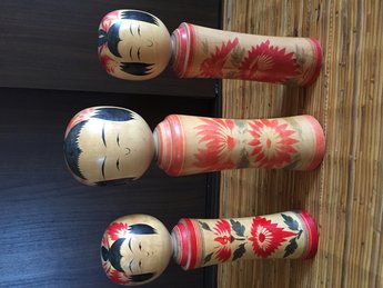 Kokeshi 3 Houten Poppen Japans