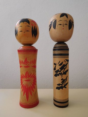 2 Houten Japanse Kokeshi poppen