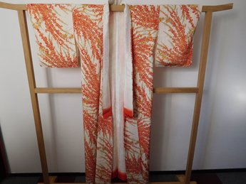 TJK oranje creme bloementakjes