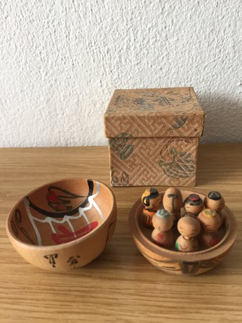 Small Kokeshi in round box