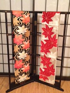 Obi zwart met bloemen