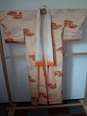 kimono zalm met bloemen