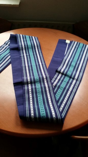 obi blauw met strepen