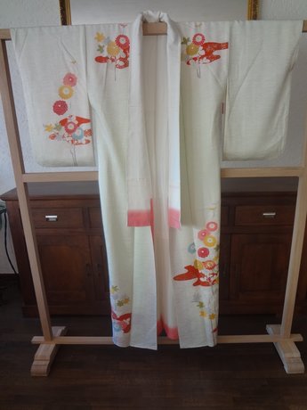 Traditionele Japanse Zijden Kimono Sakura wit