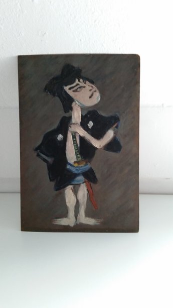 Schilderij volkskunst Samurai