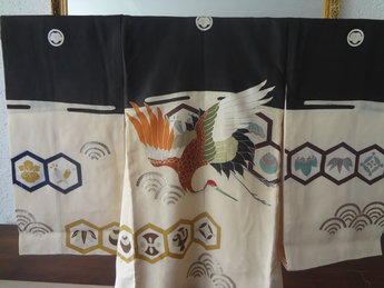 Traditionele Japanse Miyamairi Kimono Tsuru Kinder