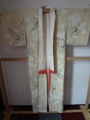 Traditionele Japanse Zijden Kimono licht groen bloem Japans 