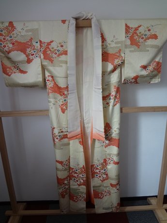 Traditionele Japanse Kimono Bloemen Rood midden Hana