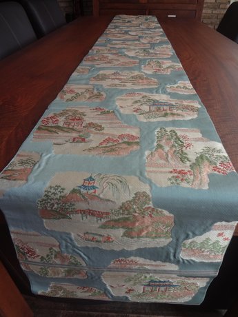 Traditionele Japanse Obi Blauw Tempel