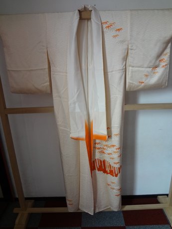 Traditionele Japanse Kimono Oranje Blad Japans Vintage