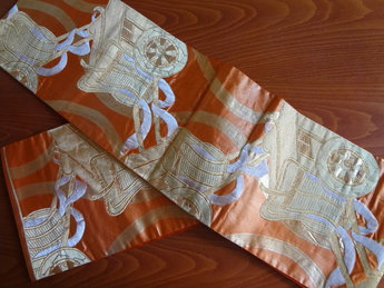 Traditionele Japanse Obi Kimonoband sjerp ceintuur oranje