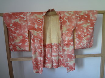 Traditionele Japanse haori kimono jasje Japan rose wit